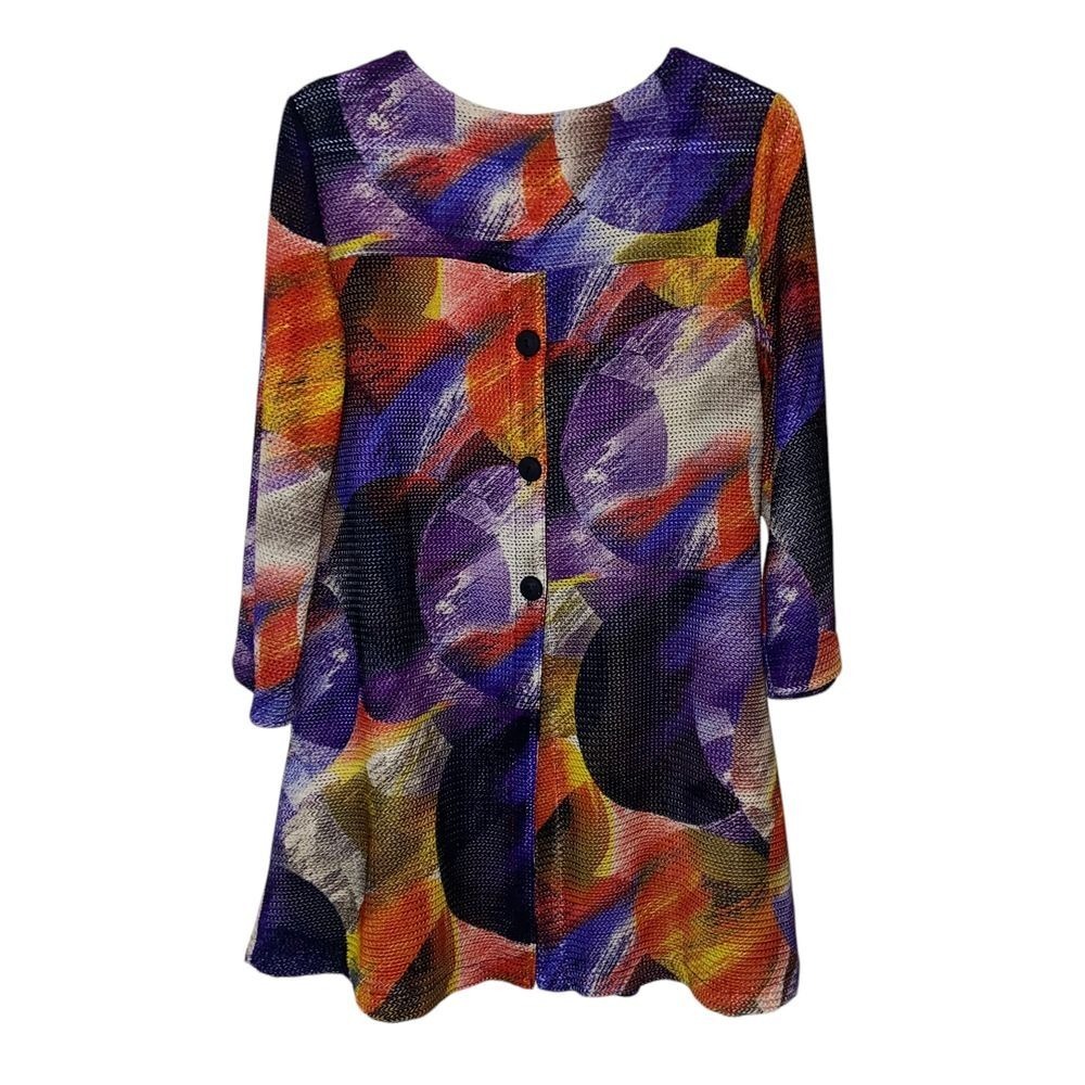 Joseph Ribkoff Abstract Print Button Front Jacket Multi Color 8 - Picture 3 of 11